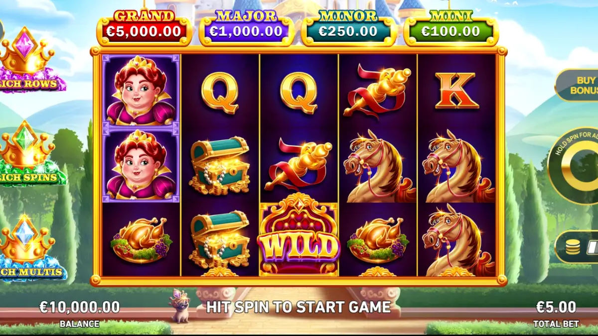 Isang masayang tanawin ng kastilyo sa slot na King Richwin