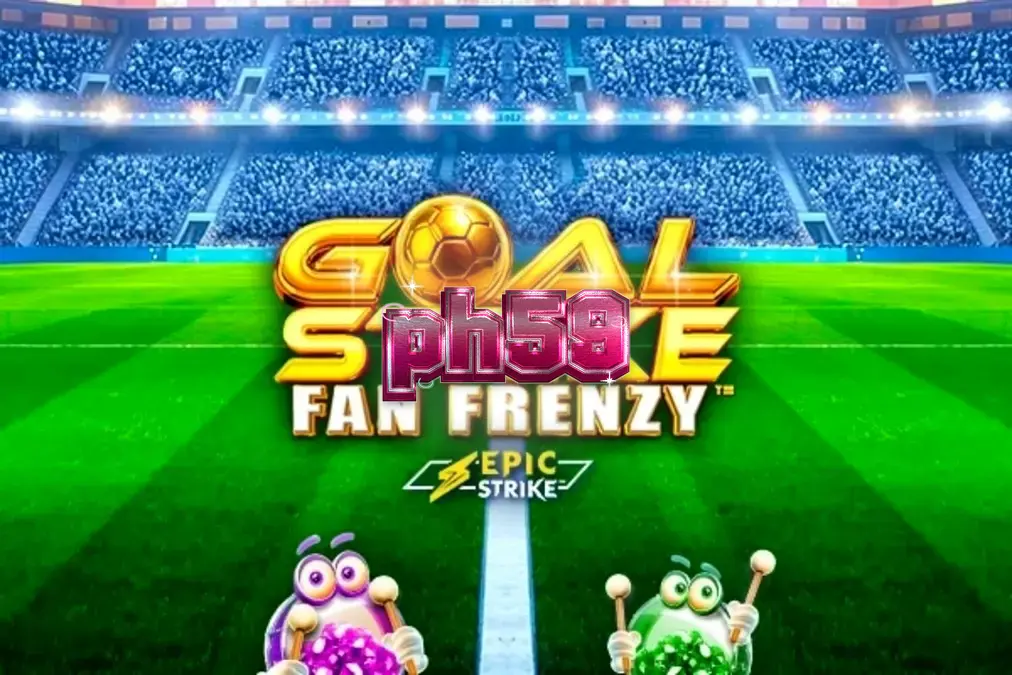 Makulay na disenyo ng Goal Strike Fan Frenzy slot na may temang football stadium.